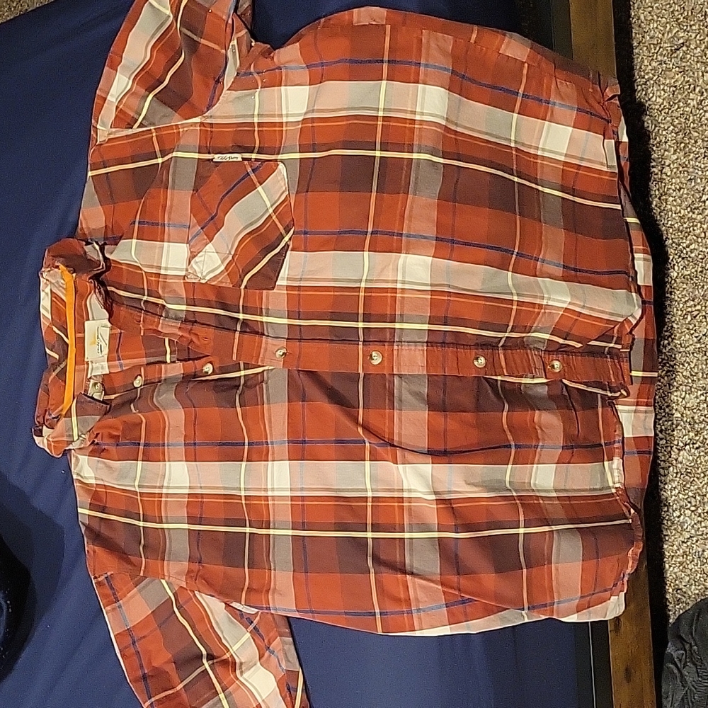 Field & Stream Plaid Button up Tshirt